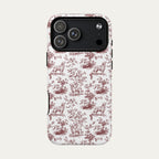Golden Retriever Burgundy Toile phone Case