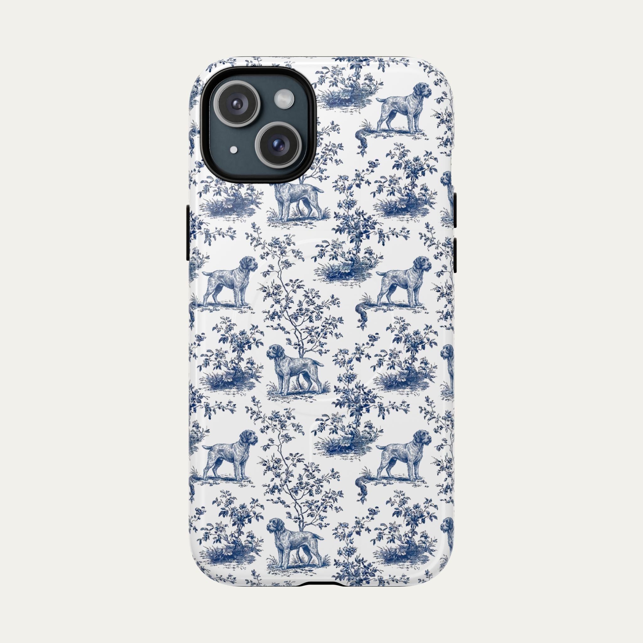 Wirehaired Pointing Griffon Blue Toile Phone case
