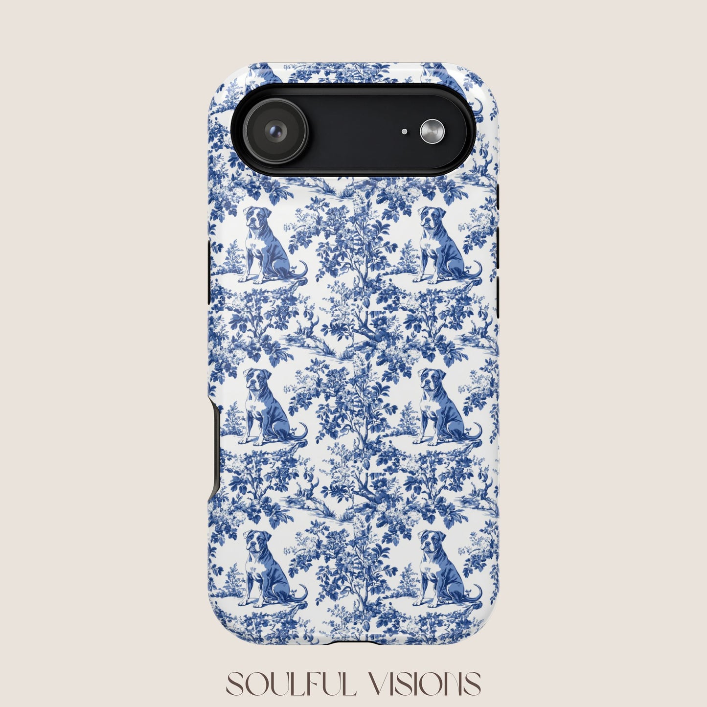 Pitbull Toile De Jouy Magnetic Phone Case
