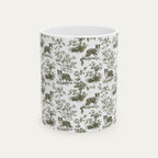 Border Collie Sage Green Toile Mug