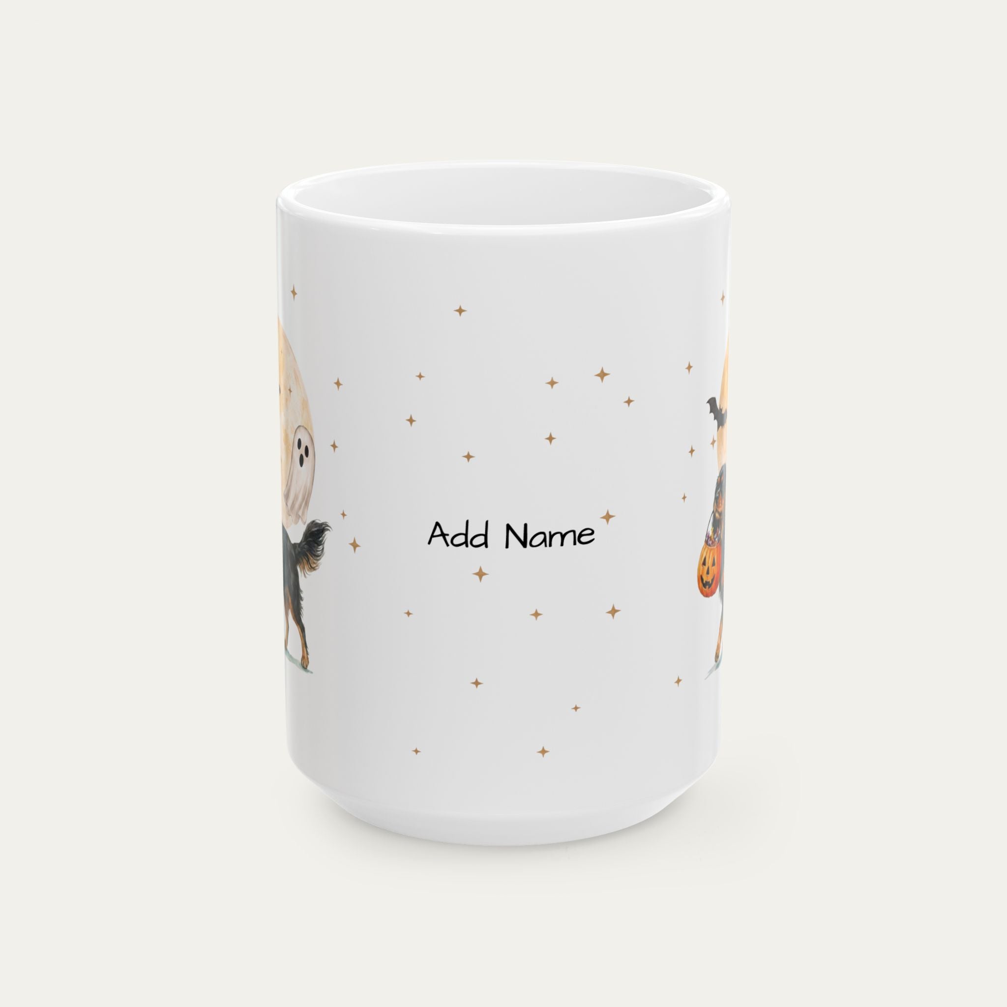 Custom Cavalier Spaniel Black and Tan Halloween mug