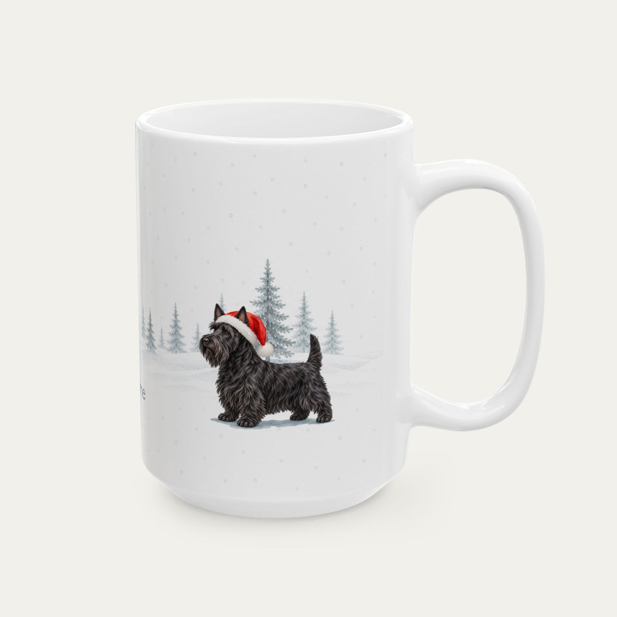 Custom Scottish Terrier Black Christmas Santa Hat Mug
