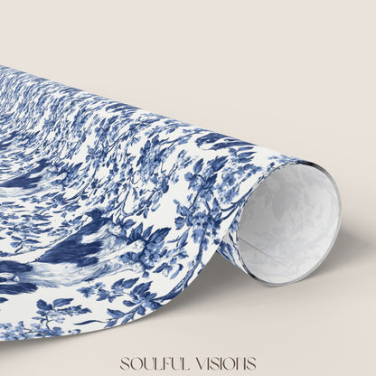 English Springer French Toile De Jouy Wrapping Paper