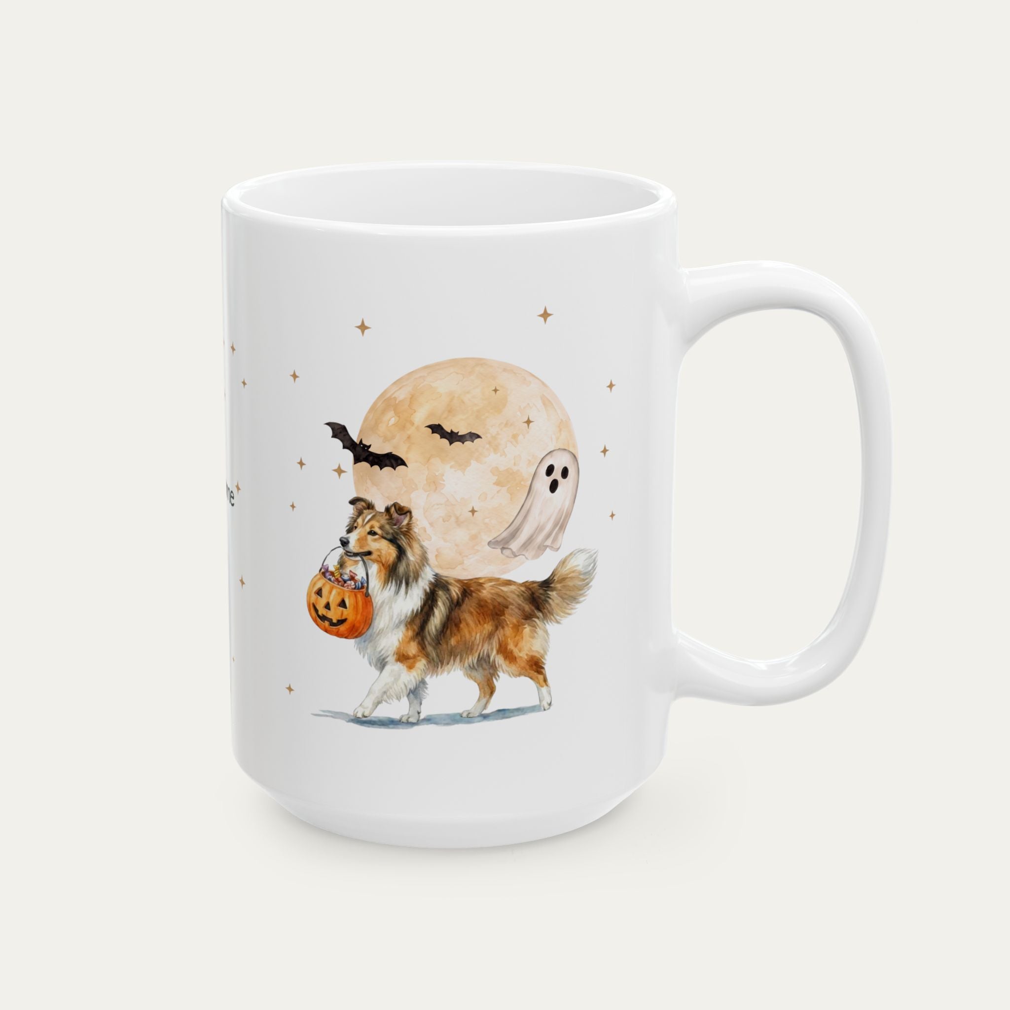 Custom Shetland Sheepdog Halloween mug