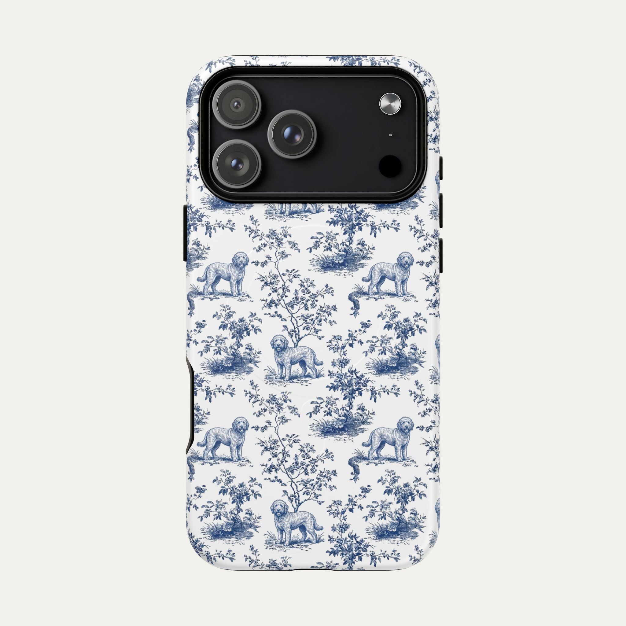 Dog Blue Toile Phone Case