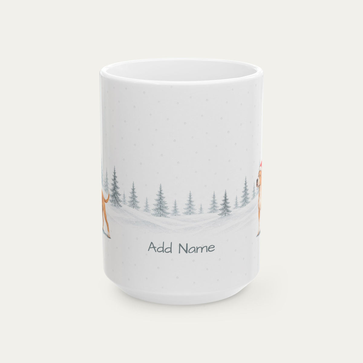Custom Ptibull Fawn and White Christmas Santa Hat Mug
