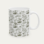 Pug Sage Green Toile Mug