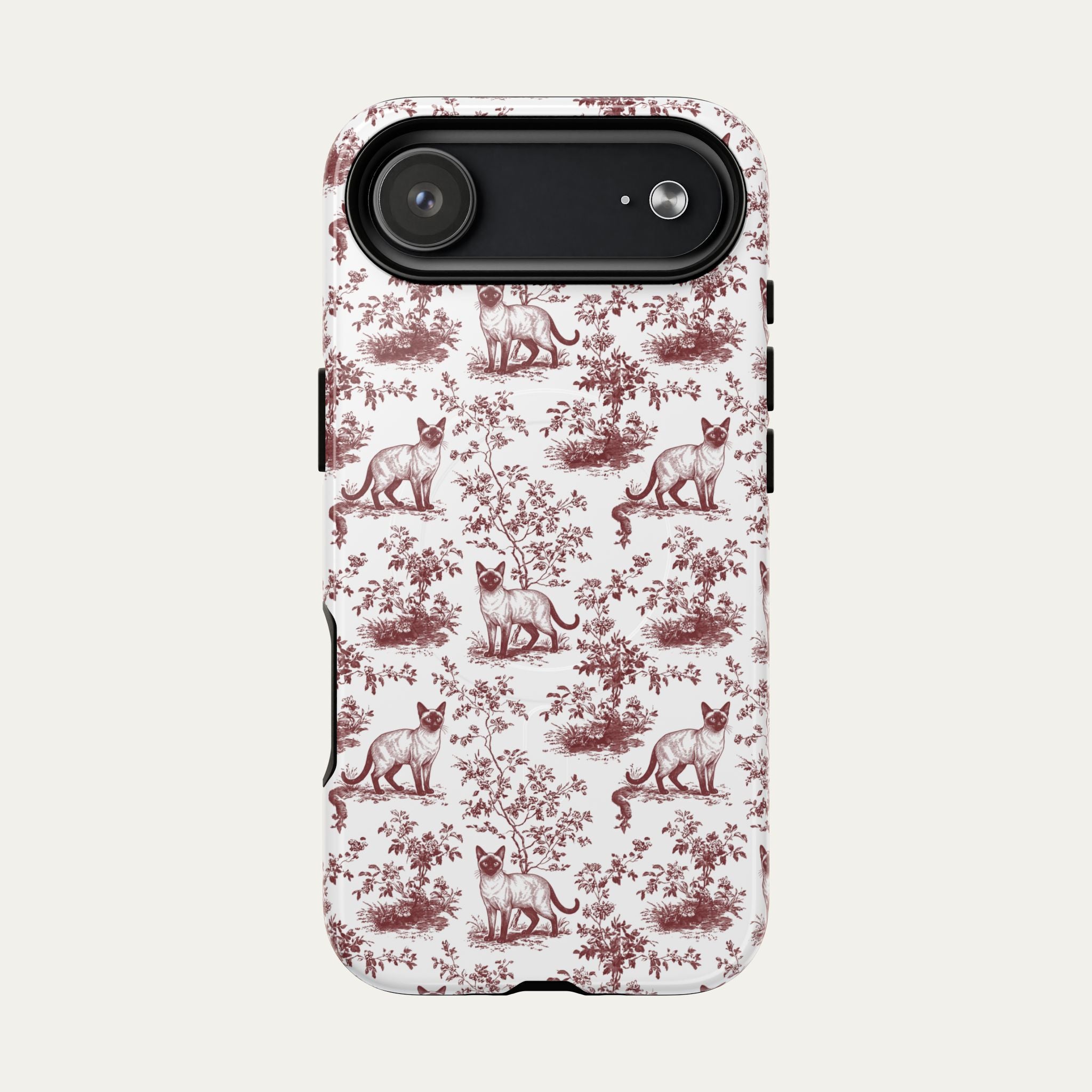 Siamese Cat Burgundy Toile phone Case