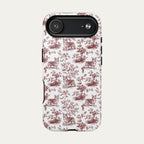 Corgi Burgundy Toile phone Case