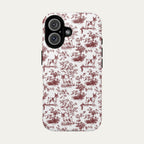 Toy Fox Terrier Burgundy Toile phone Case