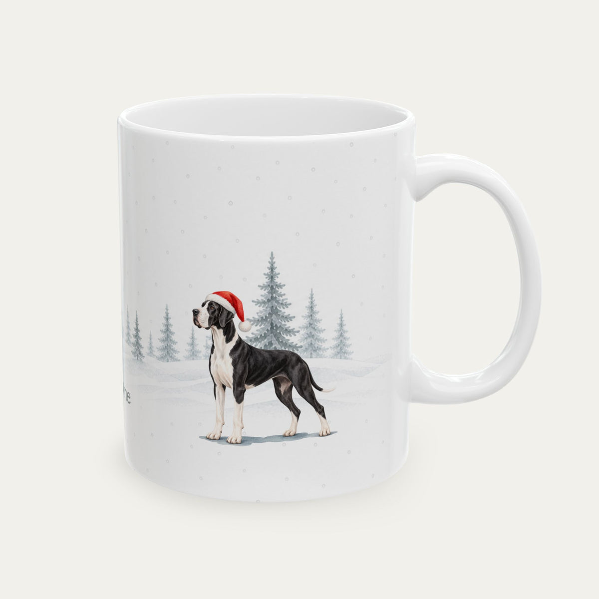 Custom Great Dane Mantle  Christmas Santa Hat Mug