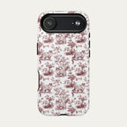 Ragdoll Cat Burgundy Toile phone Case