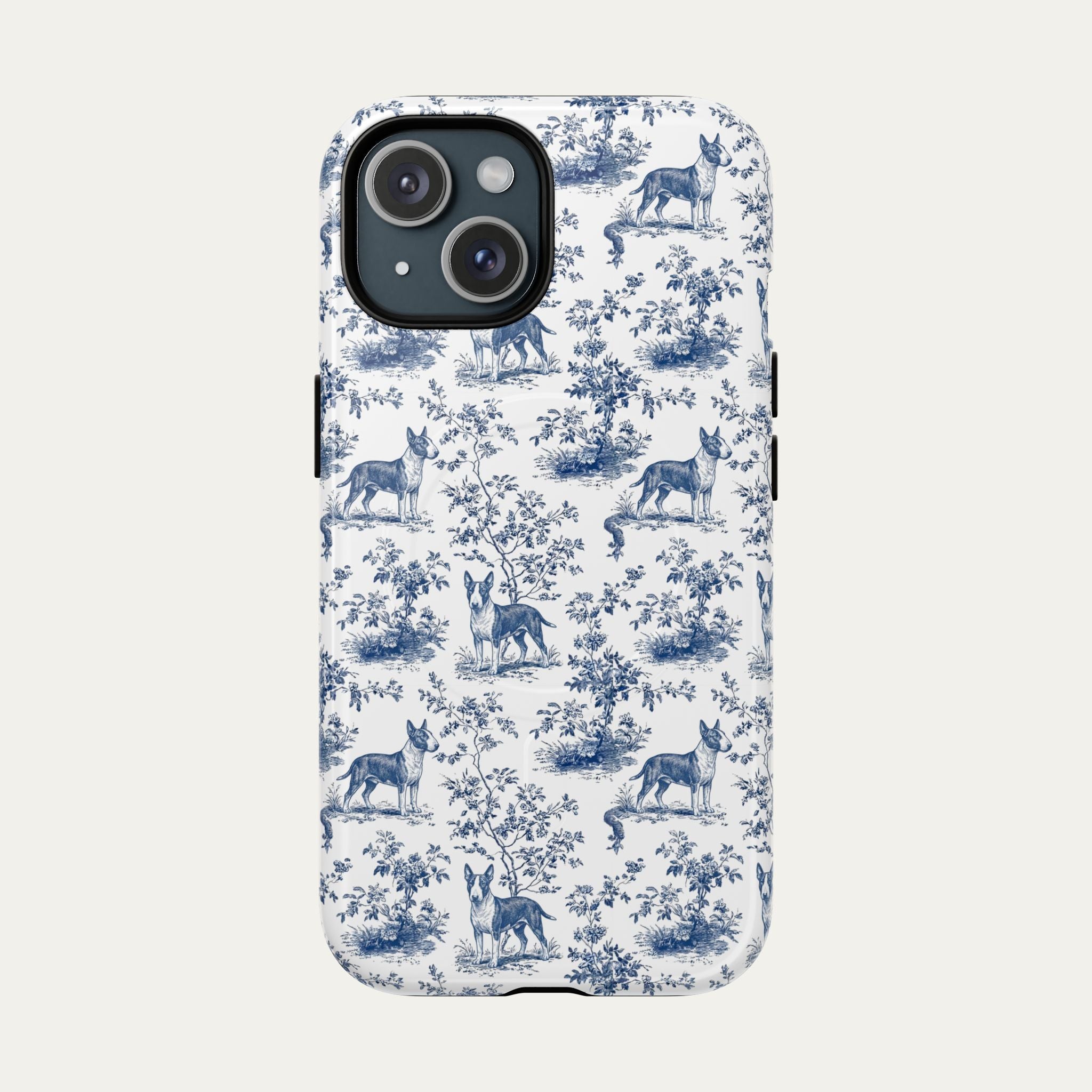 Bull Terrier Blue Toile Phone case