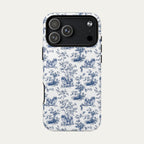 Pekingese Blue Toile Phone case