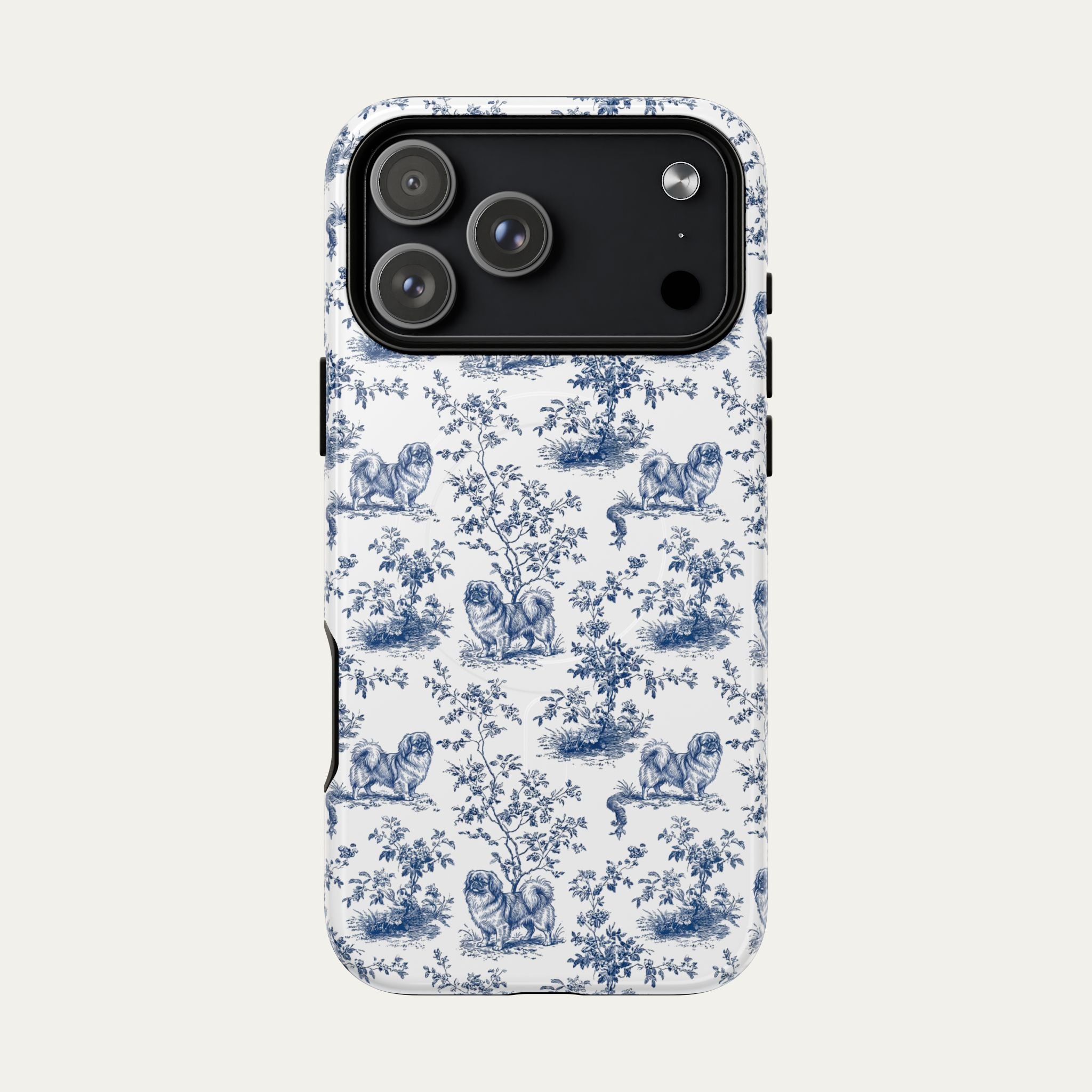 Pekingese Blue Toile Phone case