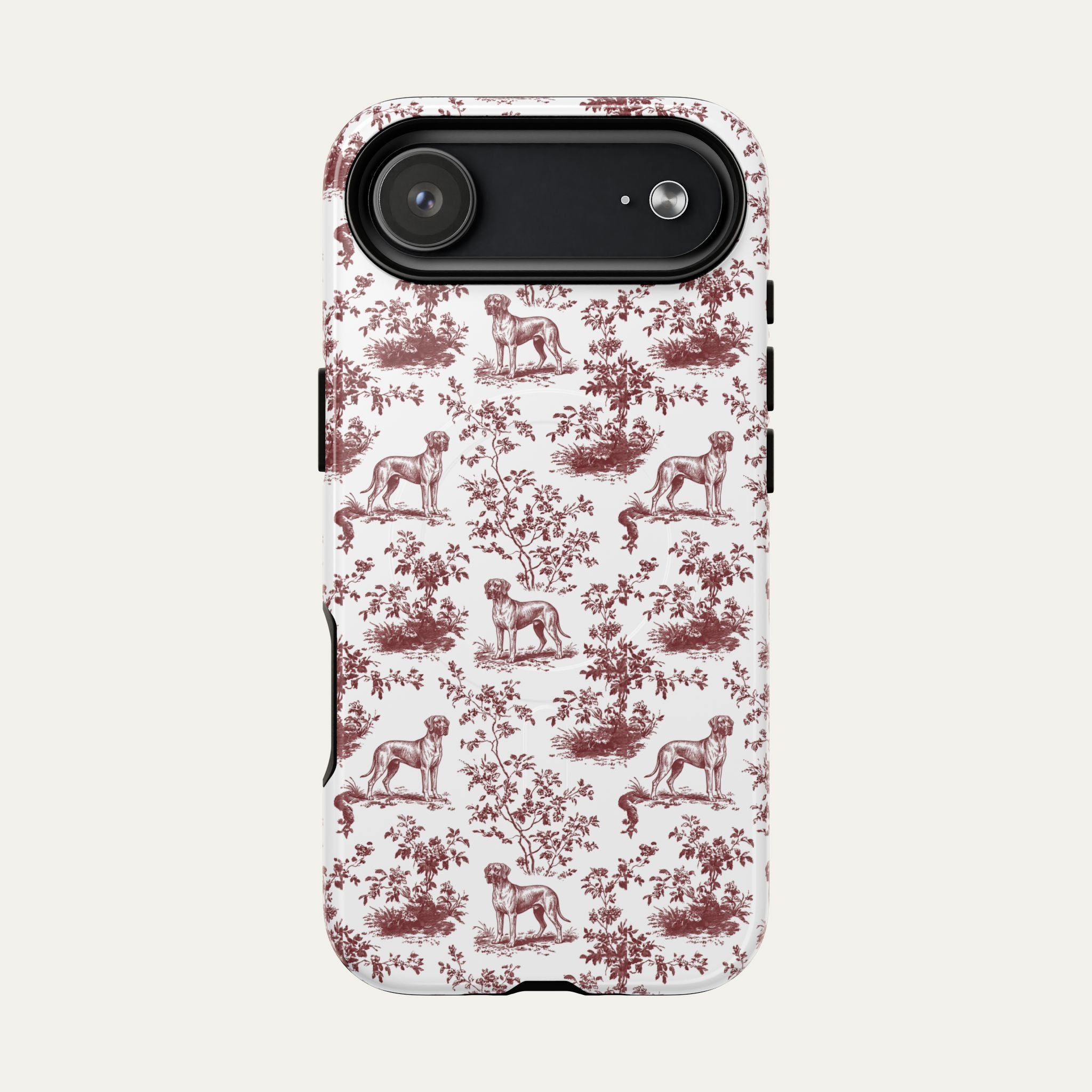 Great Dane Burgundy Toile phone Case