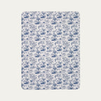 Pug Toile De Jouy Fleece Blanket