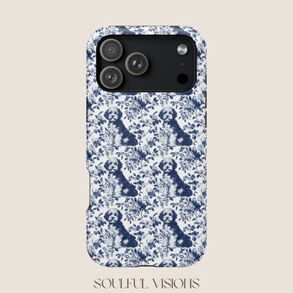 Bernedoodle Toile De Jouy Magnetic Phone Case