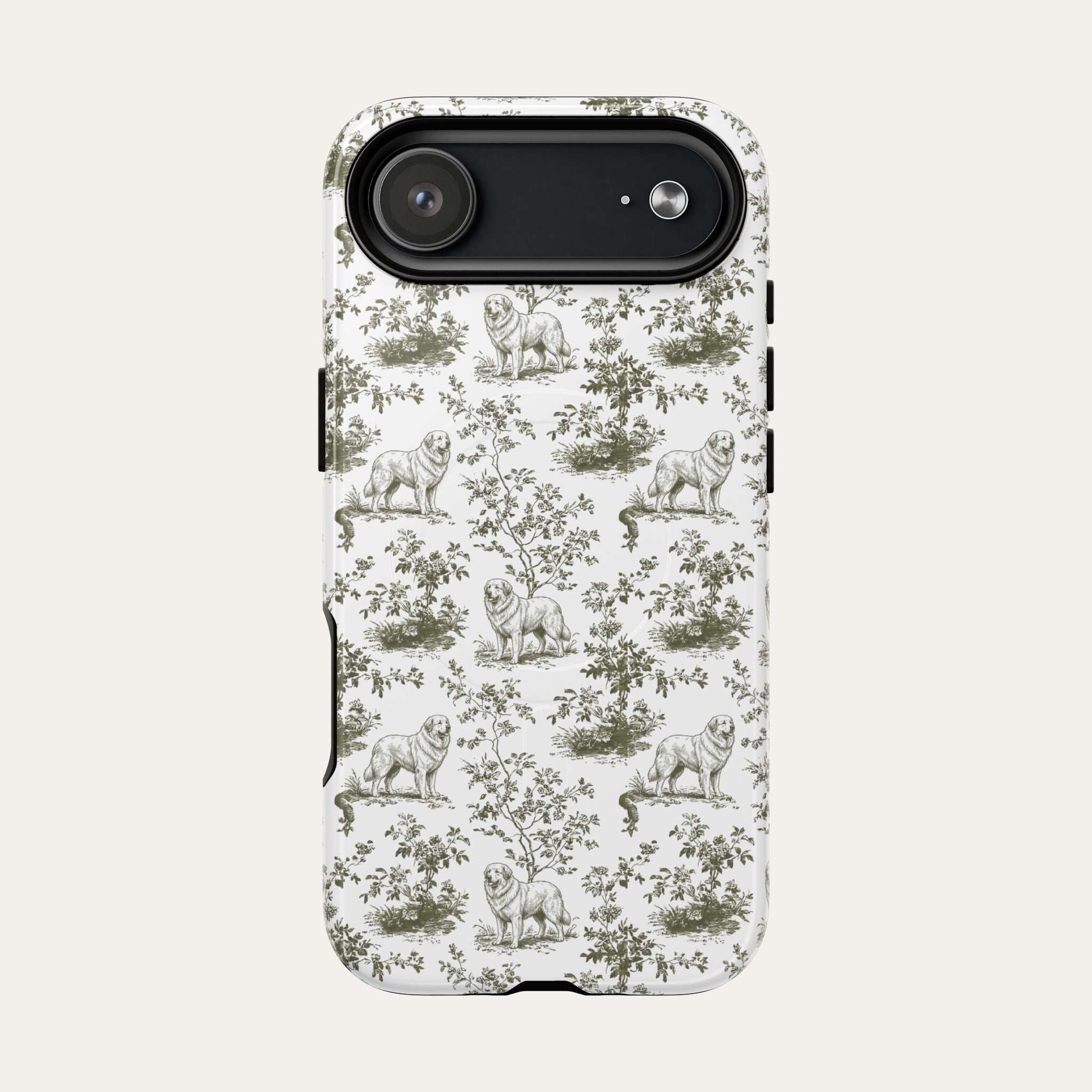 Great pyrenees Sage Green Toile phone Case