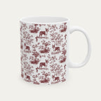Boston Terrier Burgundy Toile Mug