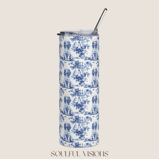 Cocker Spaniel Stainless Steel Tumbler With Straw, 20oz