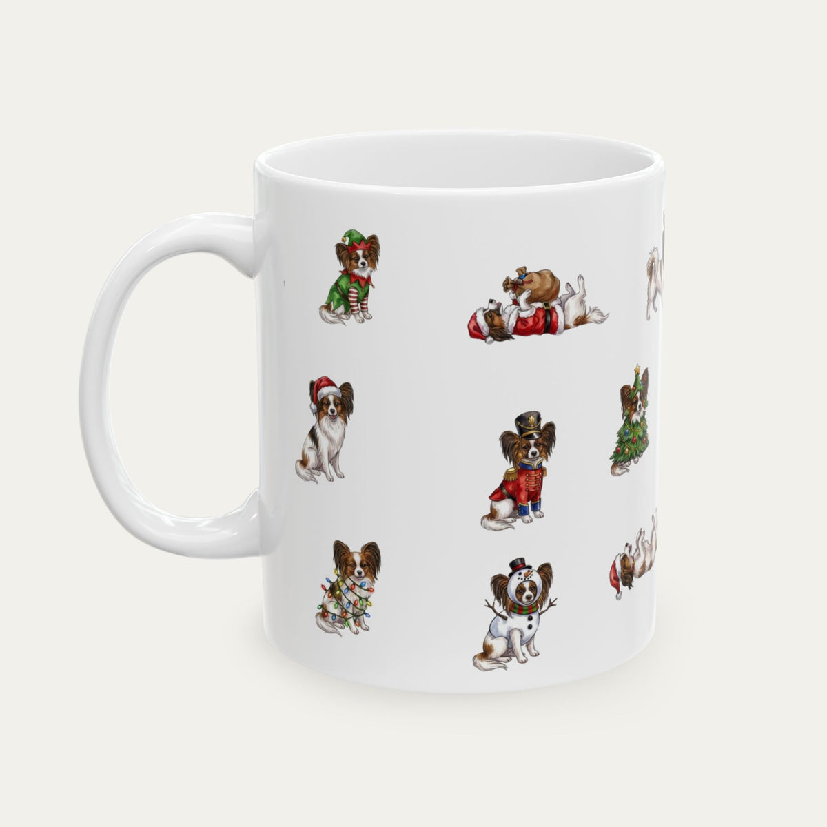 Papillon Christmas Mug