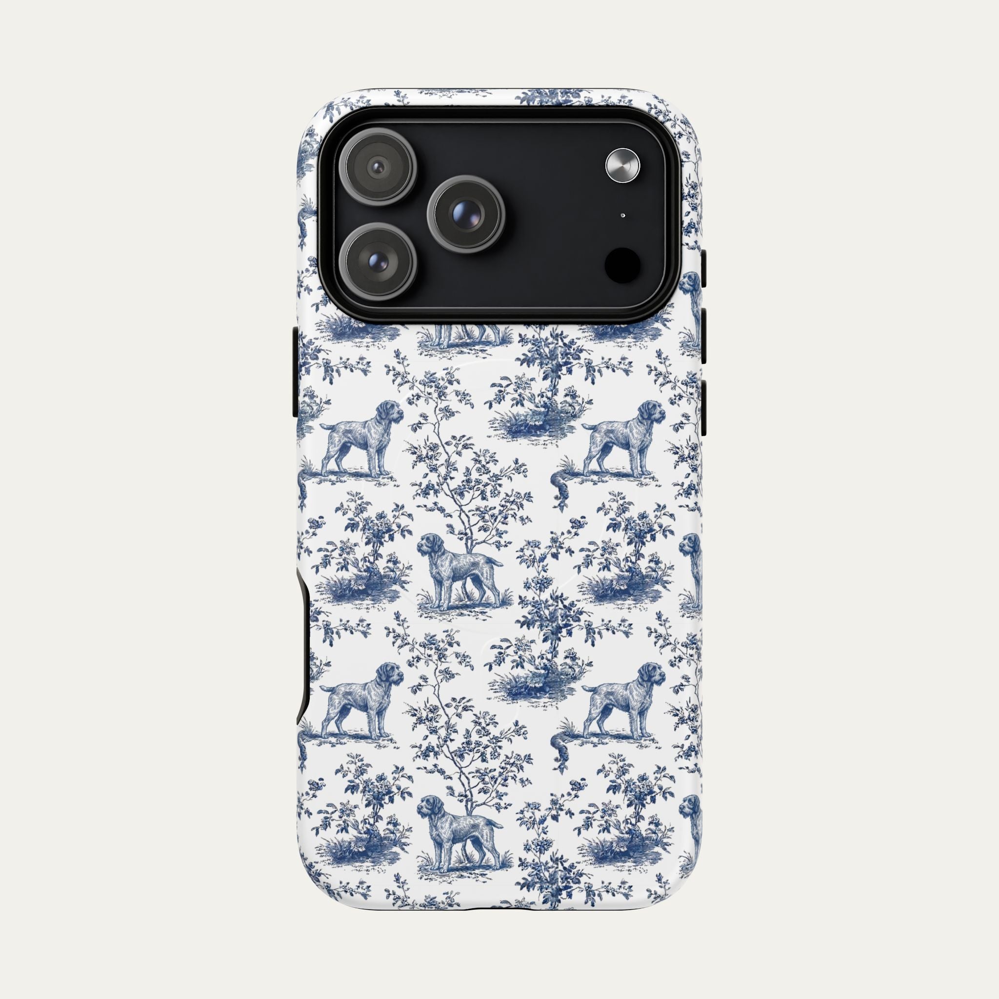 Dog Blue Toile Phone Case
