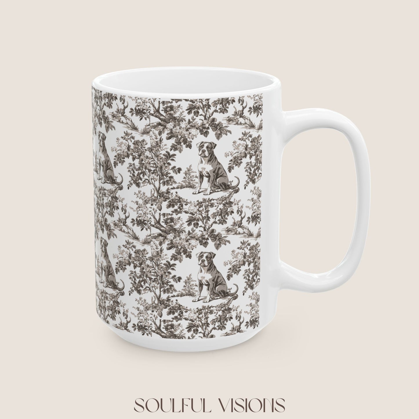 Pitbull Toile De Jouy Mug