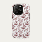 Goldendoodle Burgundy Toile phone Case