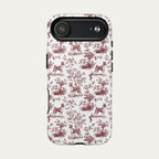 Basenji Burgundy Toile phone Case
