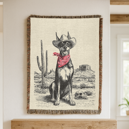 Doberman Woven Blanket