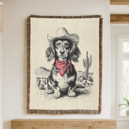 Dachshund Longhaired Woven Blanket