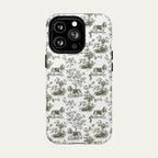 Basset Hound Sage Green Toile phone Case