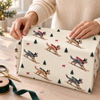 Australian Cattle Dog Christmas Skiing Wrapping Paper