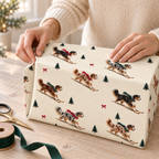 Australian Shepherd Christmas Skiing Wrapping Paper