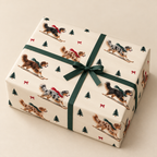 Australian Shepherd Christmas Skiing Wrapping Paper