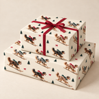 Australian Shepherd Christmas Skiing Wrapping Paper