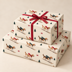 Beagle Christmas Skiing Wrapping Paper