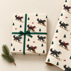 Bernedoodle Christmas Skiing Wrapping Paper