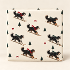 Bernedoodle Christmas Skiing Wrapping Paper