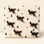 Bernese Mountain Dog Christmas Skiing Wrapping Paper