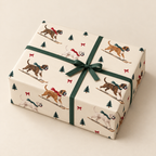 Boxer Christmas Skiing Wrapping Paper