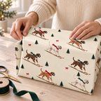 Boxer Christmas Skiing Wrapping Paper