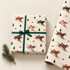 Dachshund Christmas Skiing Wrapping Paper