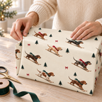Dachshund Christmas Skiing Wrapping Paper