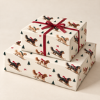 Long-Haired Dachshund Christmas Skiing Wrapping Paper