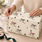 Dalmatian Christmas Skiing Wrapping Paper