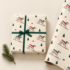 Dalmatian Christmas Skiing Wrapping Paper