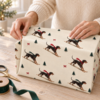 Doberman Pinscher Christmas Skiing Wrapping Paper