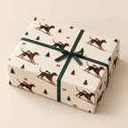 Doberman Pinscher Christmas Skiing Wrapping Paper